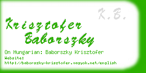 krisztofer baborszky business card